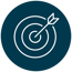 Icon of a arrow in a target